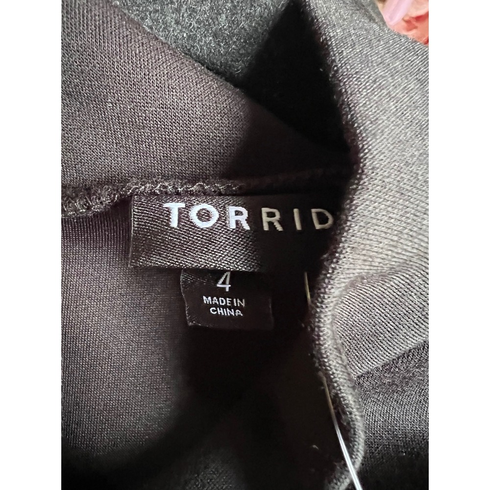 Torrid Black Mini Studio Cupro Mock Neck Dress Pockets Stretch Knit Size 4X NWT - Picture 5 of 6